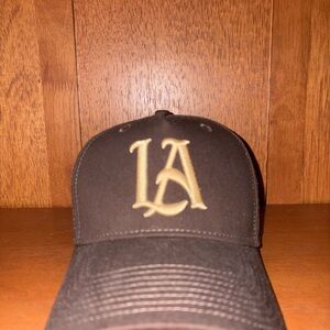YOUNGLA A-FRAME LA SNAPBACK HAT IN BROWN